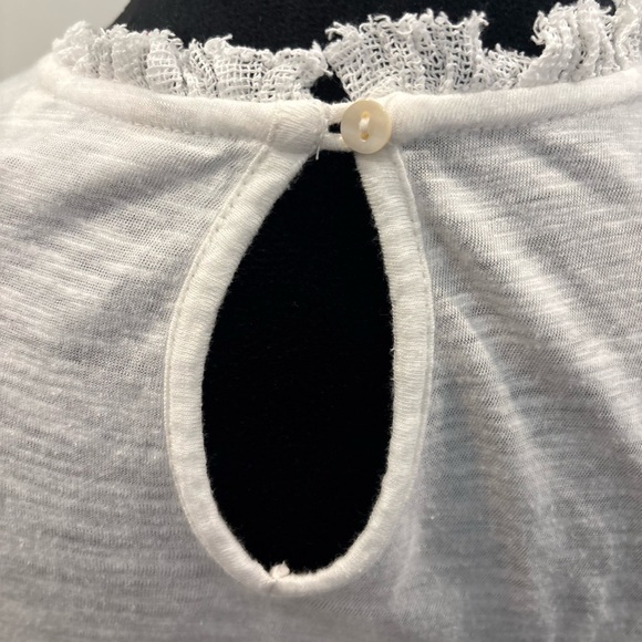 Lucky Brand Women's Embroidered Yoke Ruffled Short Sleeve Shirt Size S Rn#80318 - Picture 8 of 11